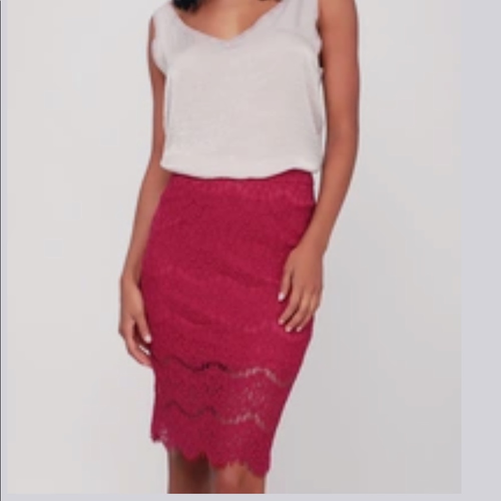 Lulu’s Lace wine Midi Skirt
